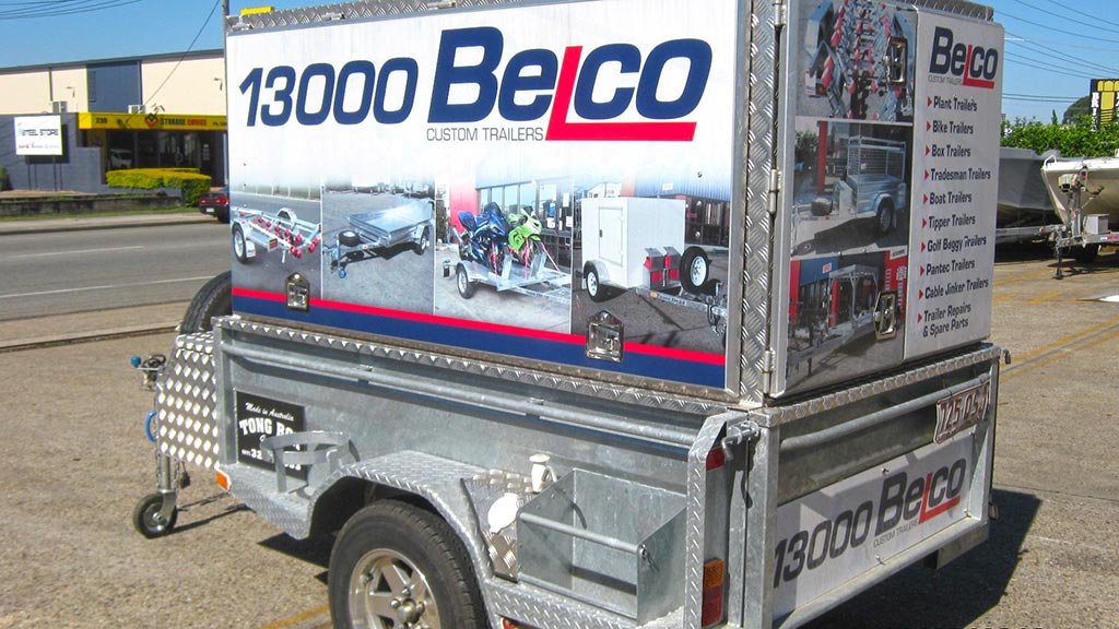 Belco's promotional sign trailer.